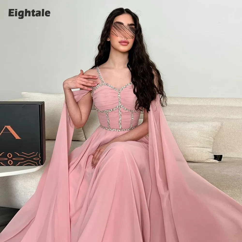 Eightale Arabic Evening Dress Chiffon Beaded Pink Wedding Prom Gown A-Line Customized Floor Length Party Dress robe de soiree
Eightale Arabic Evening Dress Chiffon Beaded Pink Wedding Prom Gown A-Line Customized Floor Length Party Dress robe de soiree