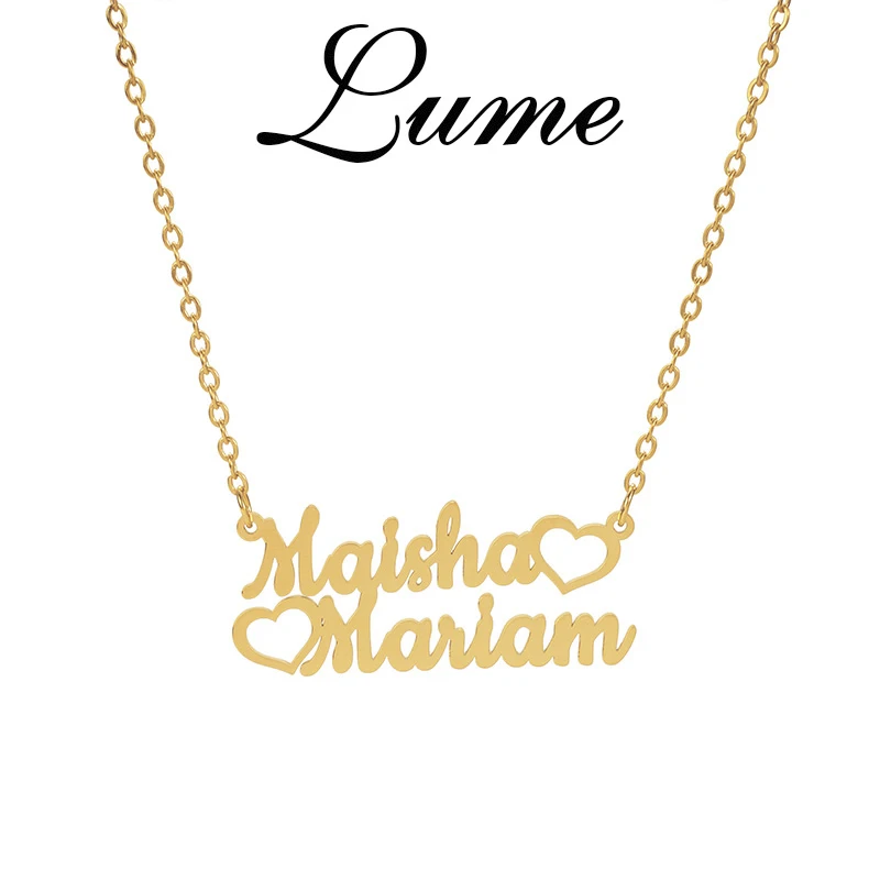 Lume Personalized Custom Name Necklaces Double Hollowed-out Hearts High-quality Gold Color Stainless Steel Unique Jewelry Gifts
Lume Personalized Custom Name Necklaces Double Hollowed-out Hearts High-quality Gold Color Stainless Steel Unique Jewelry Gifts