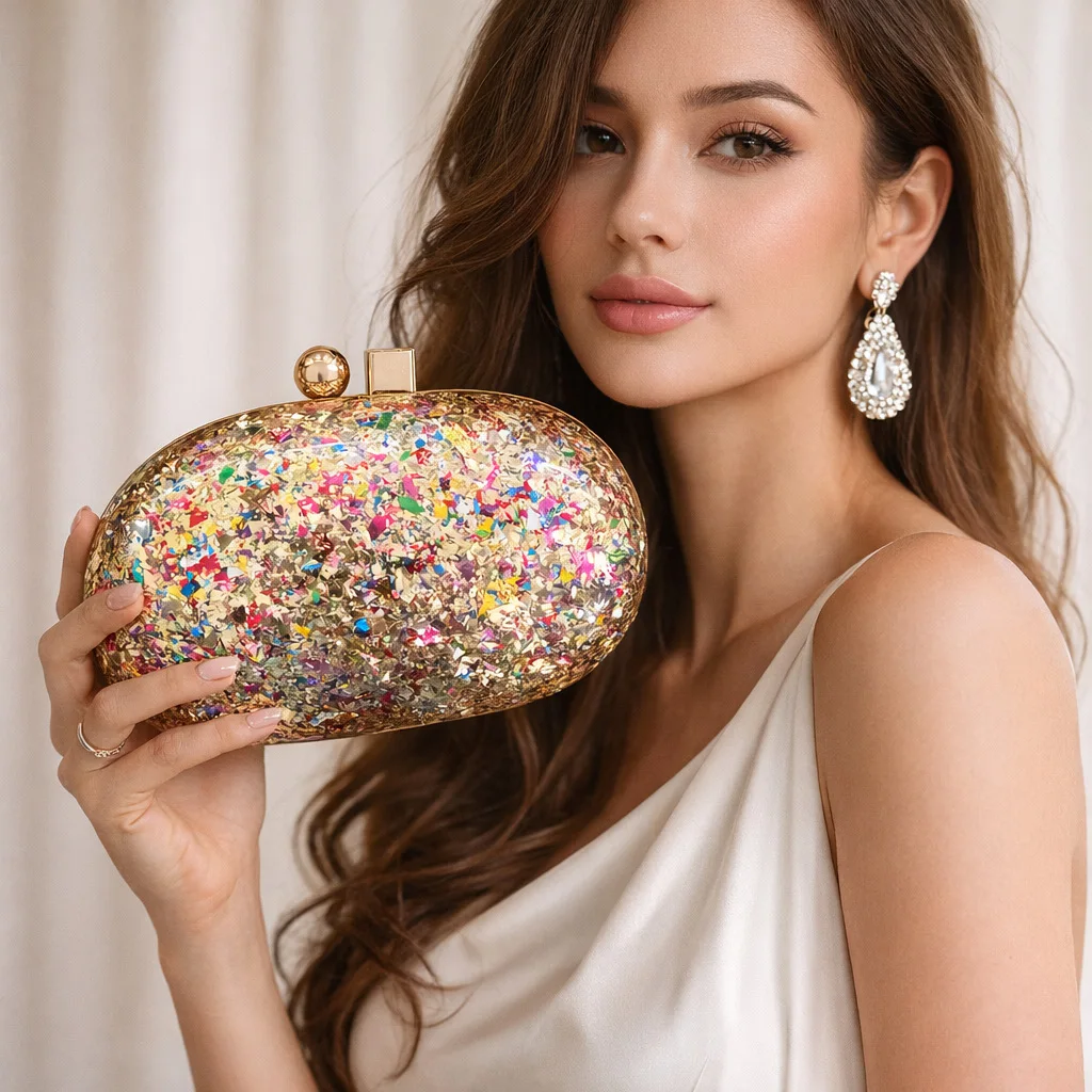 Элегантная бежевая акриловая сумка-клатч с жемчужным эффектом, овальная, для женщин, модная вечерняя сумка-ракушка, высококачественная женская сумочка
Элегантная бежевая акриловая сумка-клатч с жемчужным эффектом, овальная, для женщин, модная вечерняя сумка-ракушка, высококачественная женская сумочка