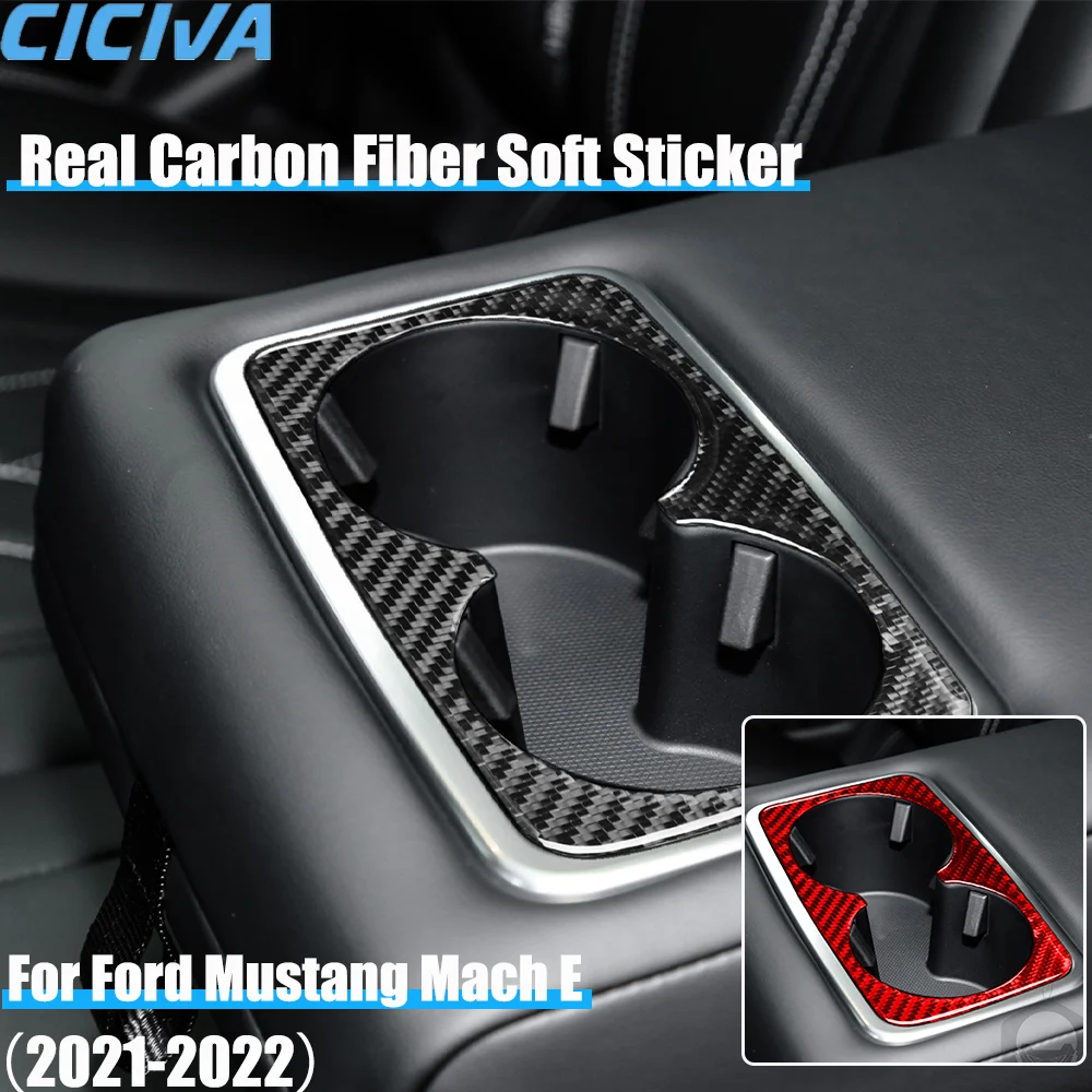 Real Carbon Fiber Car Accessories Rear Cup Holder Panel Decorative Trim Cover Soft Sticker For Ford Mustang Mach E 2021 2022
Real Carbon Fiber Car Accessories Rear Cup Holder Panel Decorative Trim Cover Soft Sticker For Ford Mustang Mach E 2021 2022
