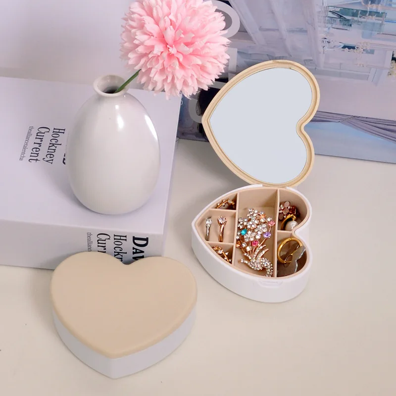 Heart Shaped Jewelry Box Elegant Desktop Organizer Mirror Jewelry Box Compact Student Jewelry Container For Travel Makeup Desk
Heart Shaped Jewelry Box Elegant Desktop Organizer Mirror Jewelry Box Compact Student Jewelry Container For Travel Makeup Desk