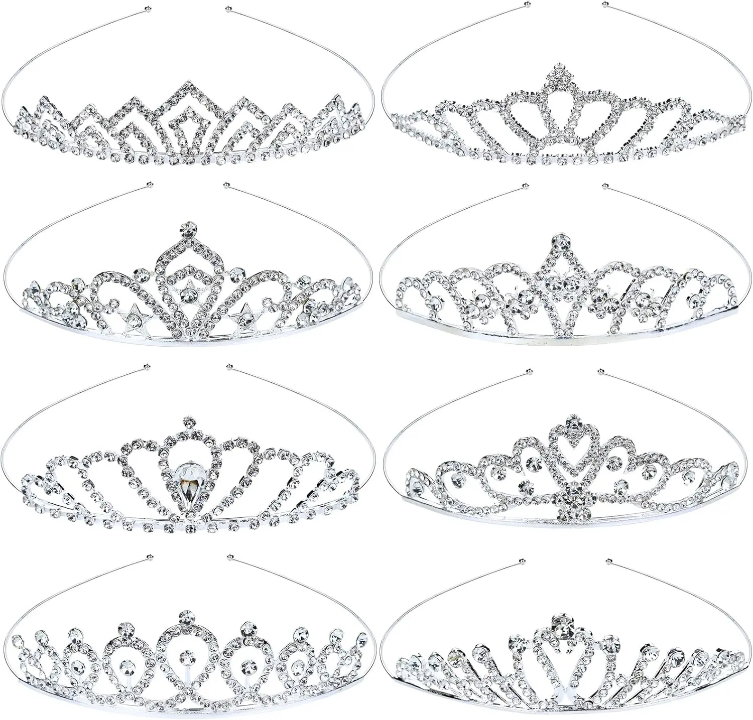 8 Pack Rhinestone Tiara Crown Headbands for Women Girls Bridal Party Prom
8 Pack Rhinestone Tiara Crown Headbands for Women Girls Bridal Party Prom