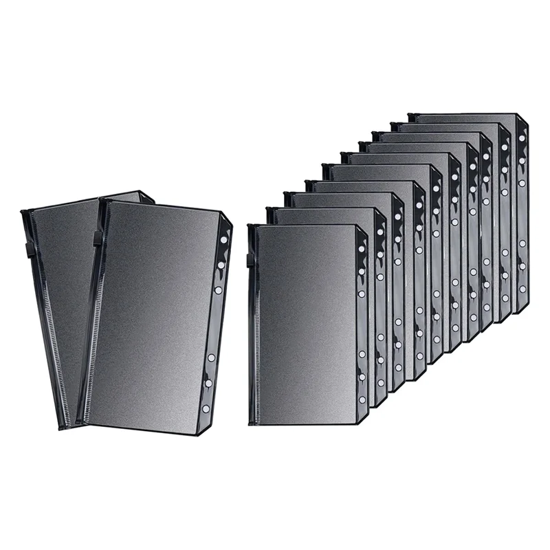 AP-Black A6 Binder Pockets 12Pcs PVC For Cash Envelopes Reusable Money Zipper Pouch Budget For Cash 1 Grid 
AP-Black A6 Binder Pockets 12Pcs PVC For Cash Envelopes Reusable Money Zipper Pouch Budget For Cash 1 Grid