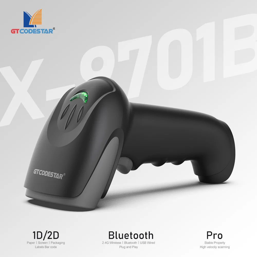 GTCODESTAR X-9701B Инвентарь Беспроводной считыватель штрих-кодов 1D 2D Сканер штрих-кодов Сканеры Qr Code Codigo De Barras
GTCODESTAR X-9701B Инвентарь Беспроводной считыватель штрих-кодов 1D 2D Сканер штрих-кодов Сканеры Qr Code Codigo De Barras