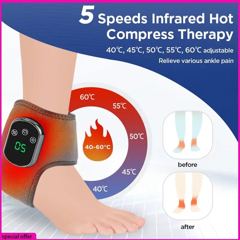 A65Z Electric Foot Ankle Massager With Heat & Vibration Cordless Heating Pad Ankle Wrap For Sports Recovery Warm Brace Belt
A65Z Electric Foot Ankle Massager With Heat & Vibration Cordless Heating Pad Ankle Wrap For Sports Recovery Warm Brace Belt