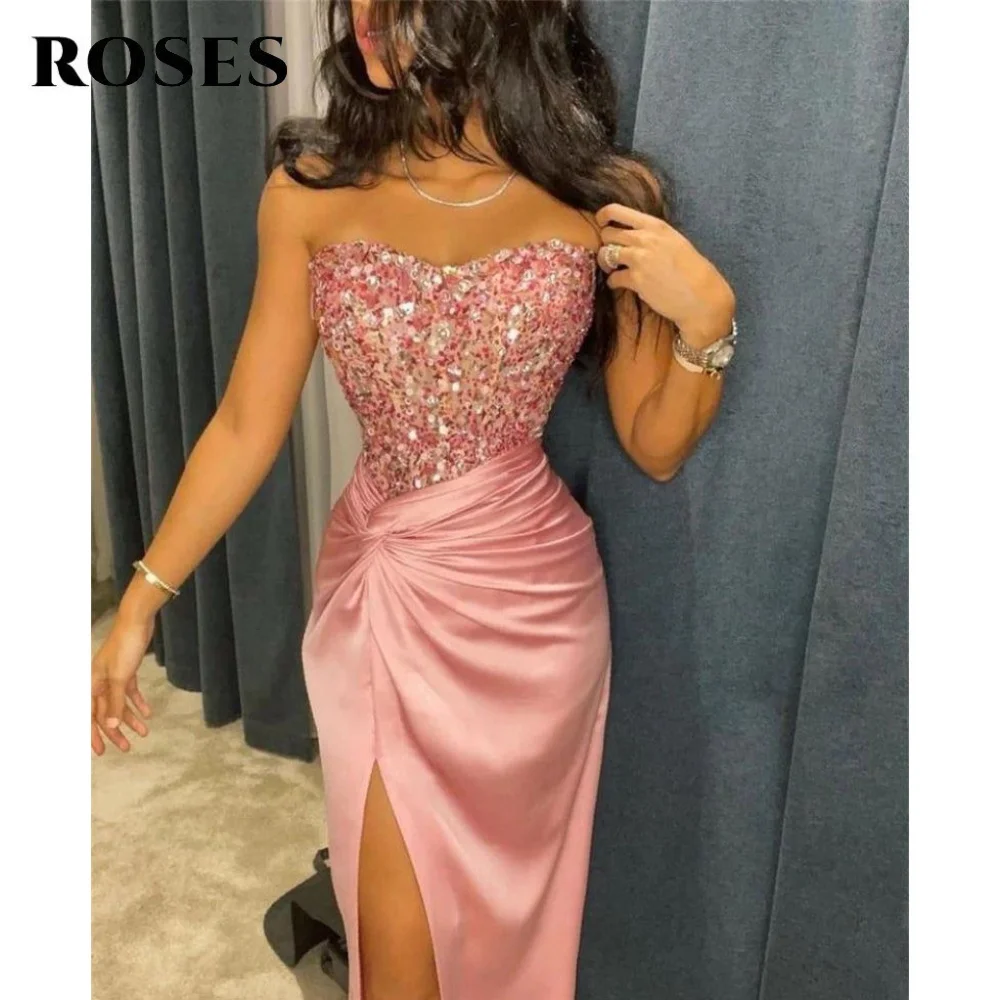 ROSES Розовые атласные платья для выпускного вечера с разрезом Милое платье знаменитости без рукавов с блестками Простые женские вечерние платья по индивидуальному заказу
ROSES Розовые атласные платья для выпускного вечера с разрезом Милое платье знаменитости без рукавов с блестками Простые женские вечерние платья по индивидуальному заказу
