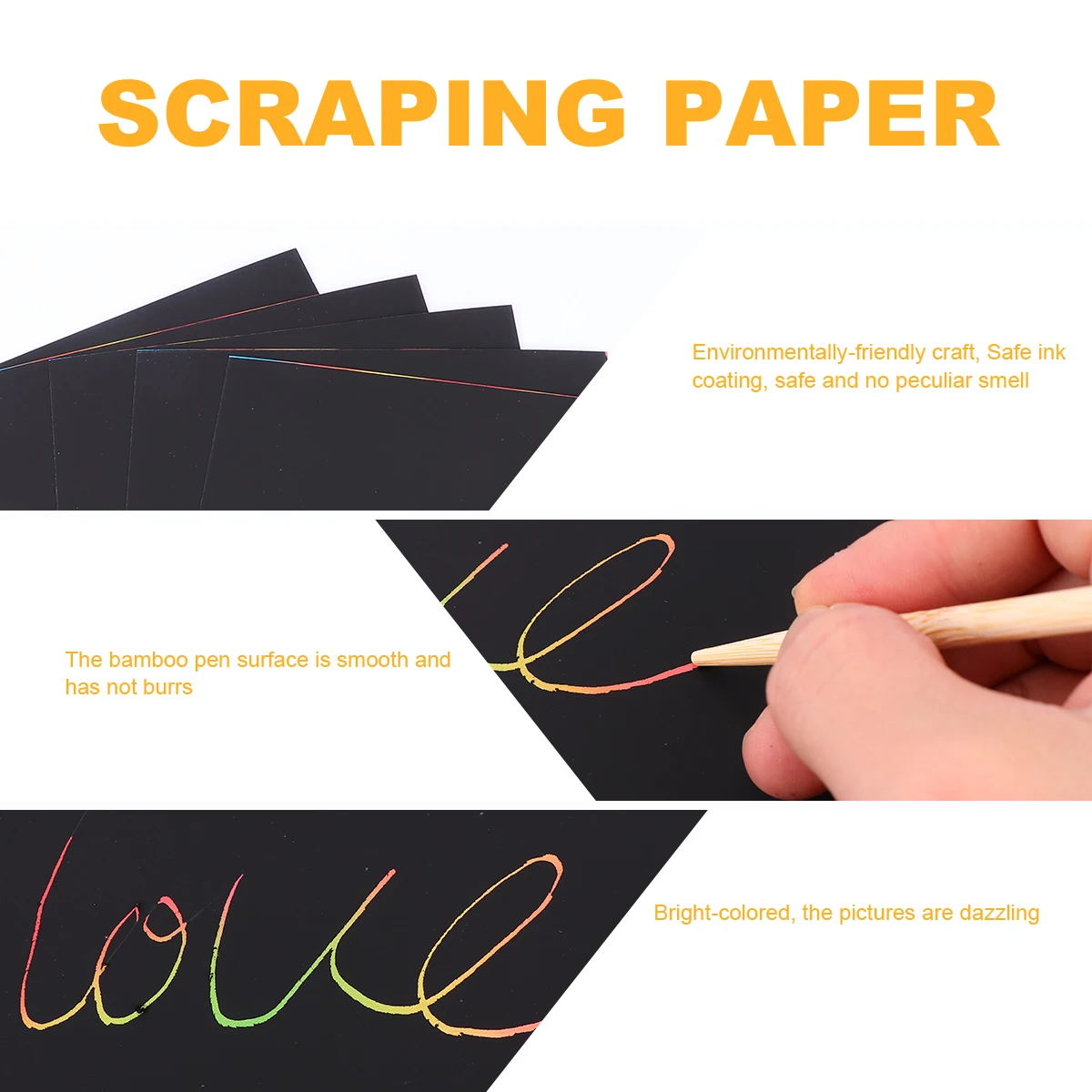 10pcs Environmentally Friendly Scratch Paper for Kids Drawing Wooden Toy Creative Educational Tool Kindergarten
10pcs Environmentally Friendly Scratch Paper for Kids Drawing Wooden Toy Creative Educational Tool Kindergarten