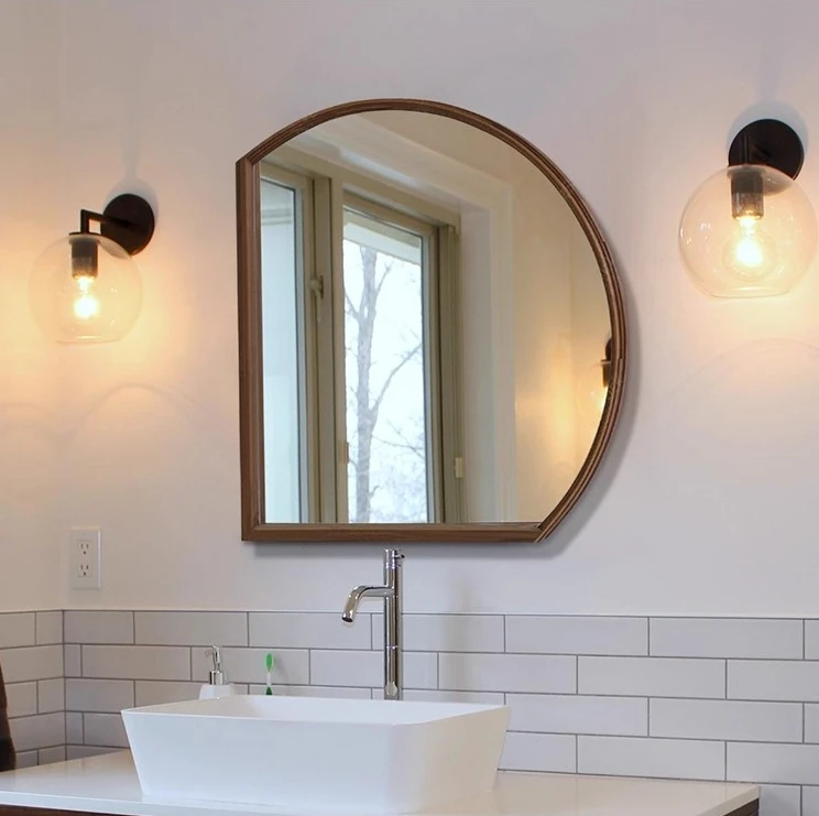 Wall Mounted Makeup Mirror 50cm X 40cm Irregular Design with Wooden Frame Window Decorative Bathroom Vanity Mirror
Wall Mounted Makeup Mirror 50cm X 40cm Irregular Design with Wooden Frame Window Decorative Bathroom Vanity Mirror