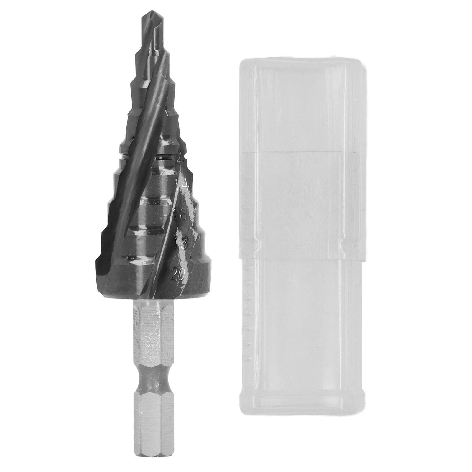 Cobalt Step Drill Bit 89HRC Hardness Spiral Flutes 1/4in Hex Shank 4 to 20mm Drill Bit for Drilling Metal Copper Aluminum
Cobalt Step Drill Bit 89HRC Hardness Spiral Flutes 1/4in Hex Shank 4 to 20mm Drill Bit for Drilling Metal Copper Aluminum