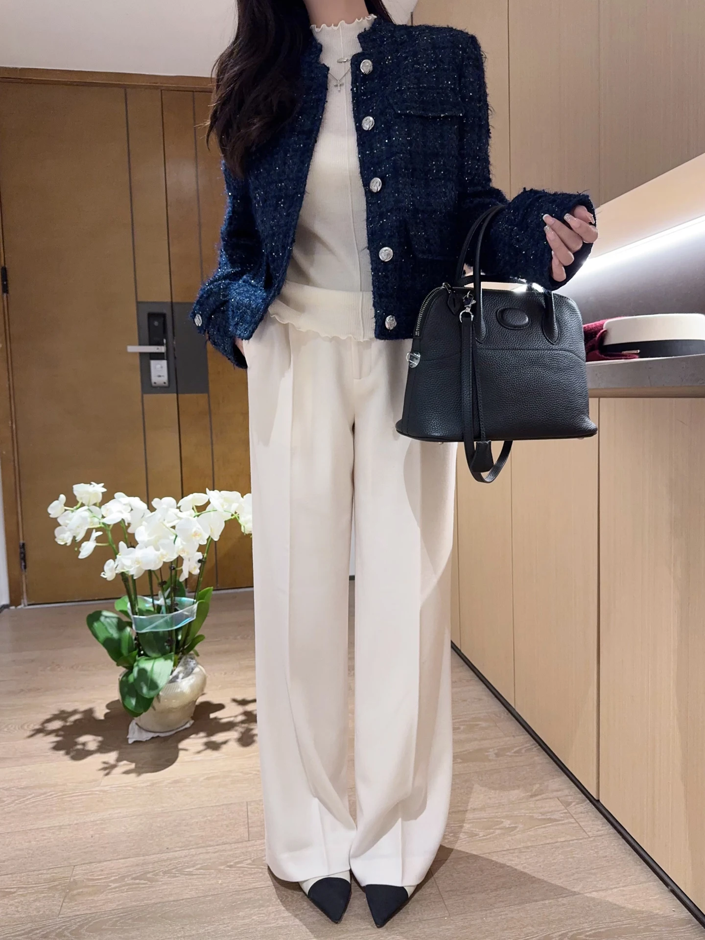 Casual Woolen Straight Leg Pants High Waist Loose Fit Women's Autumn Leisure West Pants Black Slimming Stretchy Commute
Casual Woolen Straight Leg Pants High Waist Loose Fit Women's Autumn Leisure West Pants Black Slimming Stretchy Commute