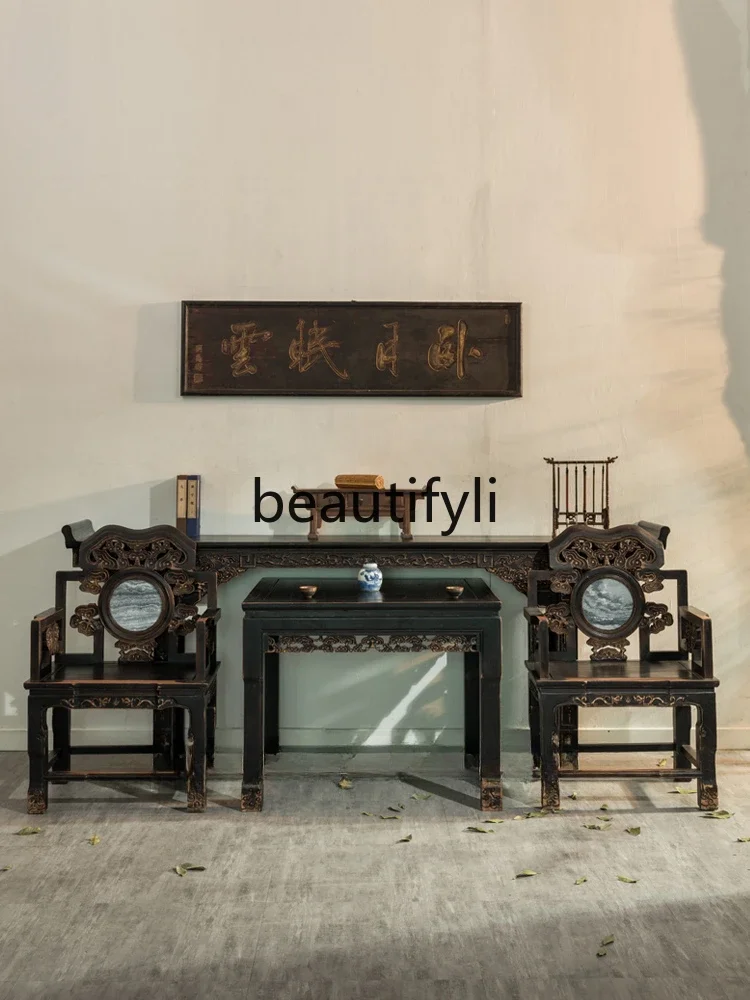 Chinese antique old goods furniture imitation old Zhongtang six-piece set table incense table old objects
Chinese antique old goods furniture imitation old Zhongtang six-piece set table incense table old objects