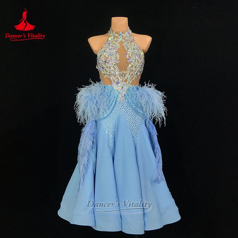 Female Feather Style Tango Foxtrot Waltz Luxury AB Stones Dresses Customize Dancer's Vitality Adult Social Dance Perform Clothes
Female Feather Style Tango Foxtrot Waltz Luxury AB Stones Dresses Customize Dancer's Vitality Adult Social Dance Perform Clothes