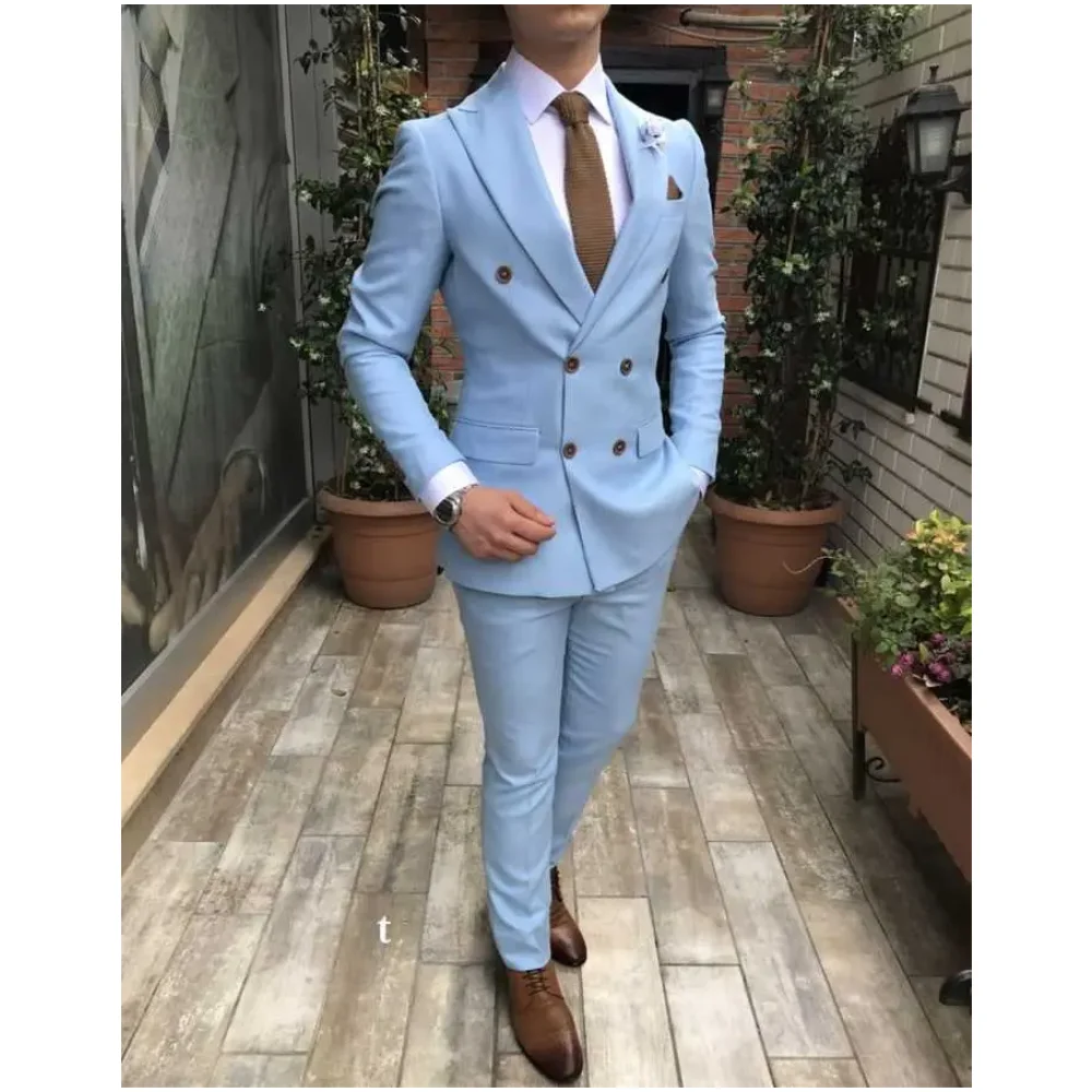 Baby Blue Slim Fit Groomsmen Groom Tuxedos Peak Lapel Men Suits Best Man 2 pieces Wedding Suit ( Jacket+Pants+Tie )
Baby Blue Slim Fit Groomsmen Groom Tuxedos Peak Lapel Men Suits Best Man 2 pieces Wedding Suit ( Jacket+Pants+Tie )