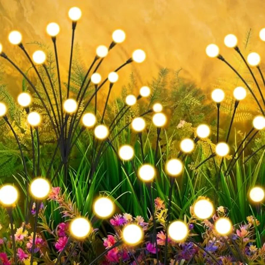 Solar Lights Outdoor- 64LEDs Solar Garden Firefly Lights Outside, Solar Powered Light Outdoor and Garden Decorative IP65 Waterp
Solar Lights Outdoor- 64LEDs Solar Garden Firefly Lights Outside, Solar Powered Light Outdoor and Garden Decorative IP65 Waterp