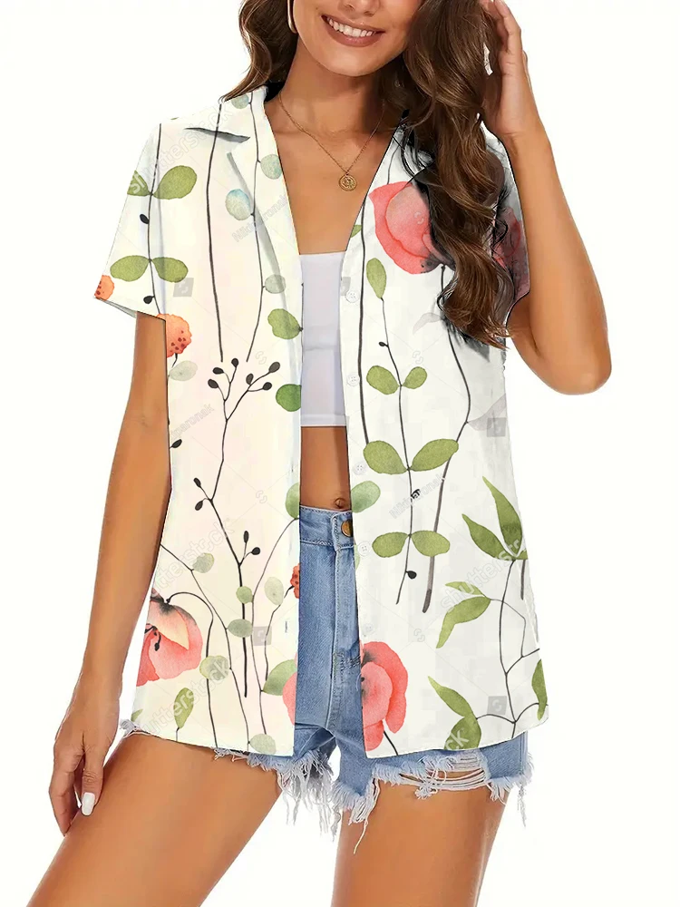 Short-Sleeved Suit Collar Shirt Women's Thin Shirt Top Floral Print Breathable And Comfortable Everyday Spring And Summer
Short-Sleeved Suit Collar Shirt Women's Thin Shirt Top Floral Print Breathable And Comfortable Everyday Spring And Summer