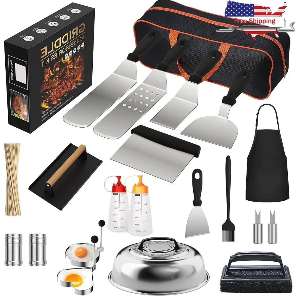 120 Pcs Griddle Tools Set Stainless Steel BBQ Accessories Kit Versatile Grilling Utensils Outdoor Cooking and Camping
120 Pcs Griddle Tools Set Stainless Steel BBQ Accessories Kit Versatile Grilling Utensils Outdoor Cooking and Camping