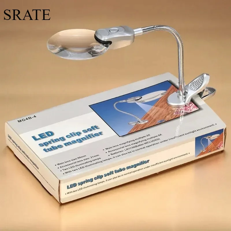 HD 2x 6x Desk Magnifying Glass with Light Led Table Clip-on Flexible Magnifier Desk Lamp Helping Hands Loupe for Reading
HD 2x 6x Desk Magnifying Glass with Light Led Table Clip-on Flexible Magnifier Desk Lamp Helping Hands Loupe for Reading