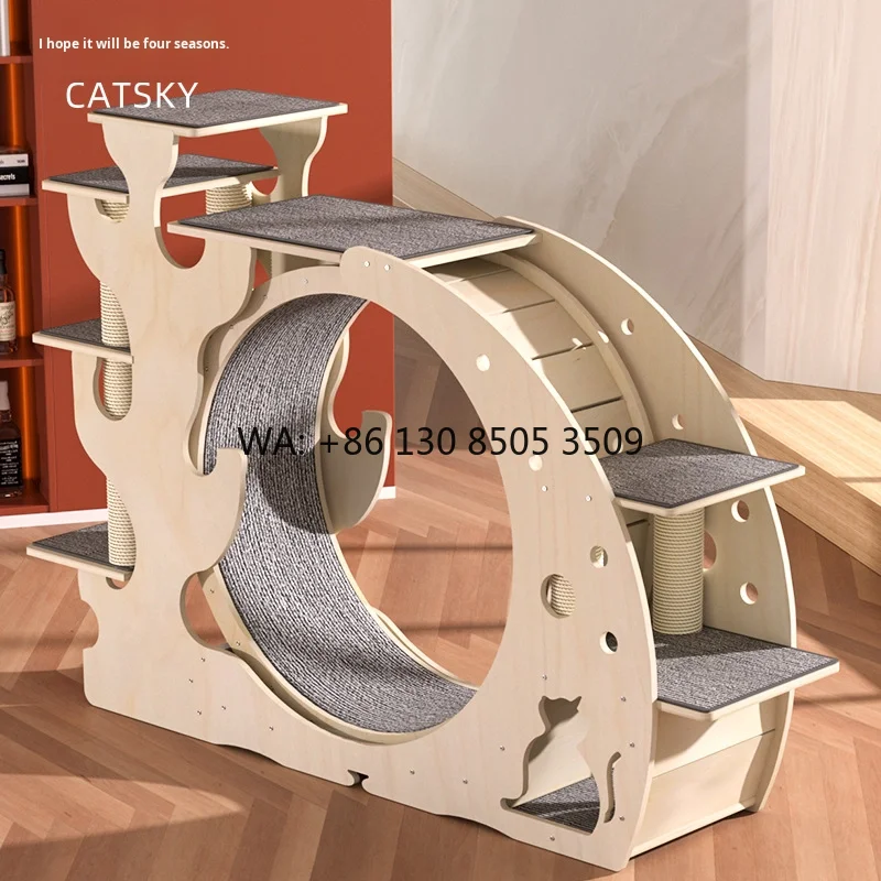 Customized Modern Wood Cat Climbing Frame Large Treadmill Fitness Claw Grinder Integrated Bowl Anti-Slip Cat Villa Internet
Customized Modern Wood Cat Climbing Frame Large Treadmill Fitness Claw Grinder Integrated Bowl Anti-Slip Cat Villa Internet