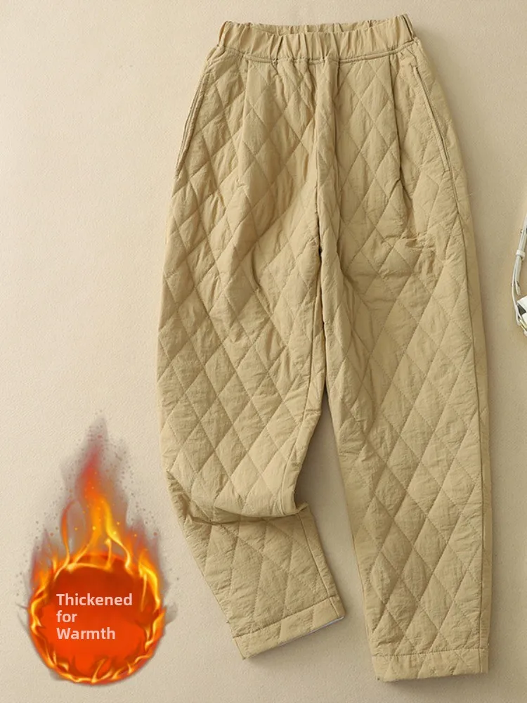 Хлопковые термобрюки в стиле ретро с бриллиантами, женская зимняя верхняя одежда, легкие свободные хлопковые брюки Харлан
Хлопковые термобрюки в стиле ретро с бриллиантами, женская зимняя верхняя одежда, легкие свободные хлопковые брюки Харлан