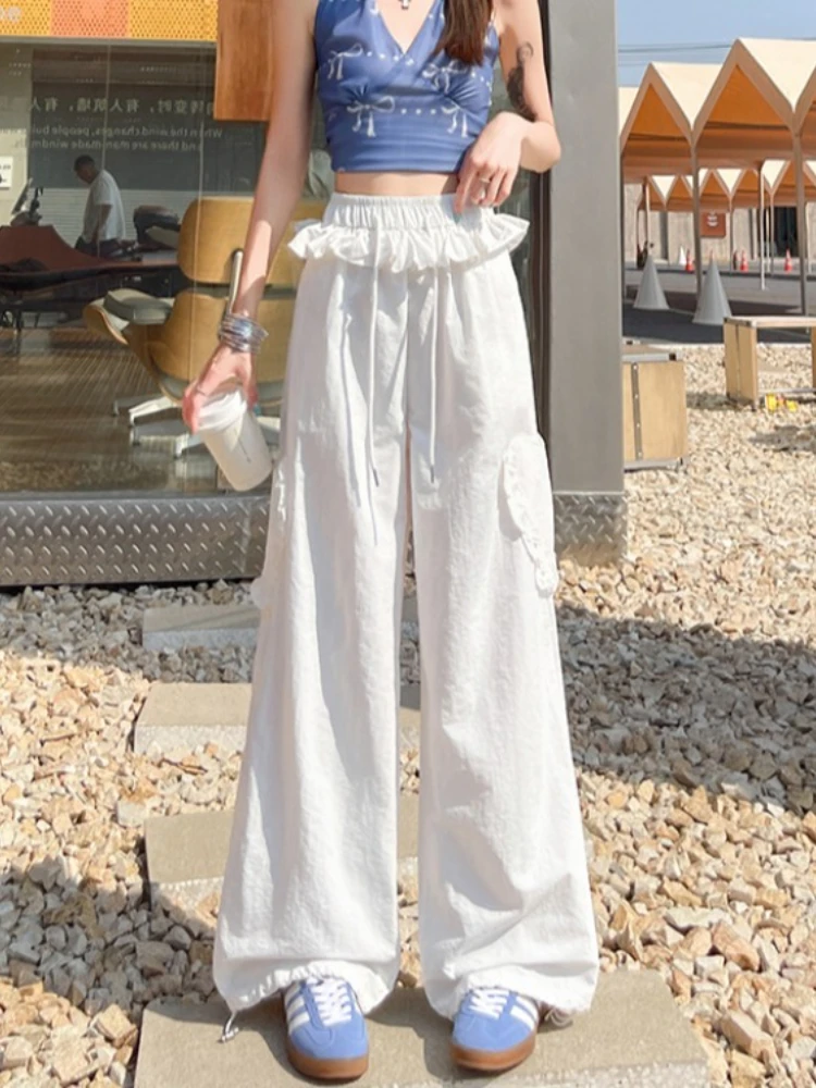 Женские летние свободные широкие брюки с высокой талией дофамина, повседневные брюки-карго с 3D краями грибов и карманами в форме сердца
Женские летние свободные широкие брюки с высокой талией дофамина, повседневные брюки-карго с 3D краями грибов и карманами в форме сердца