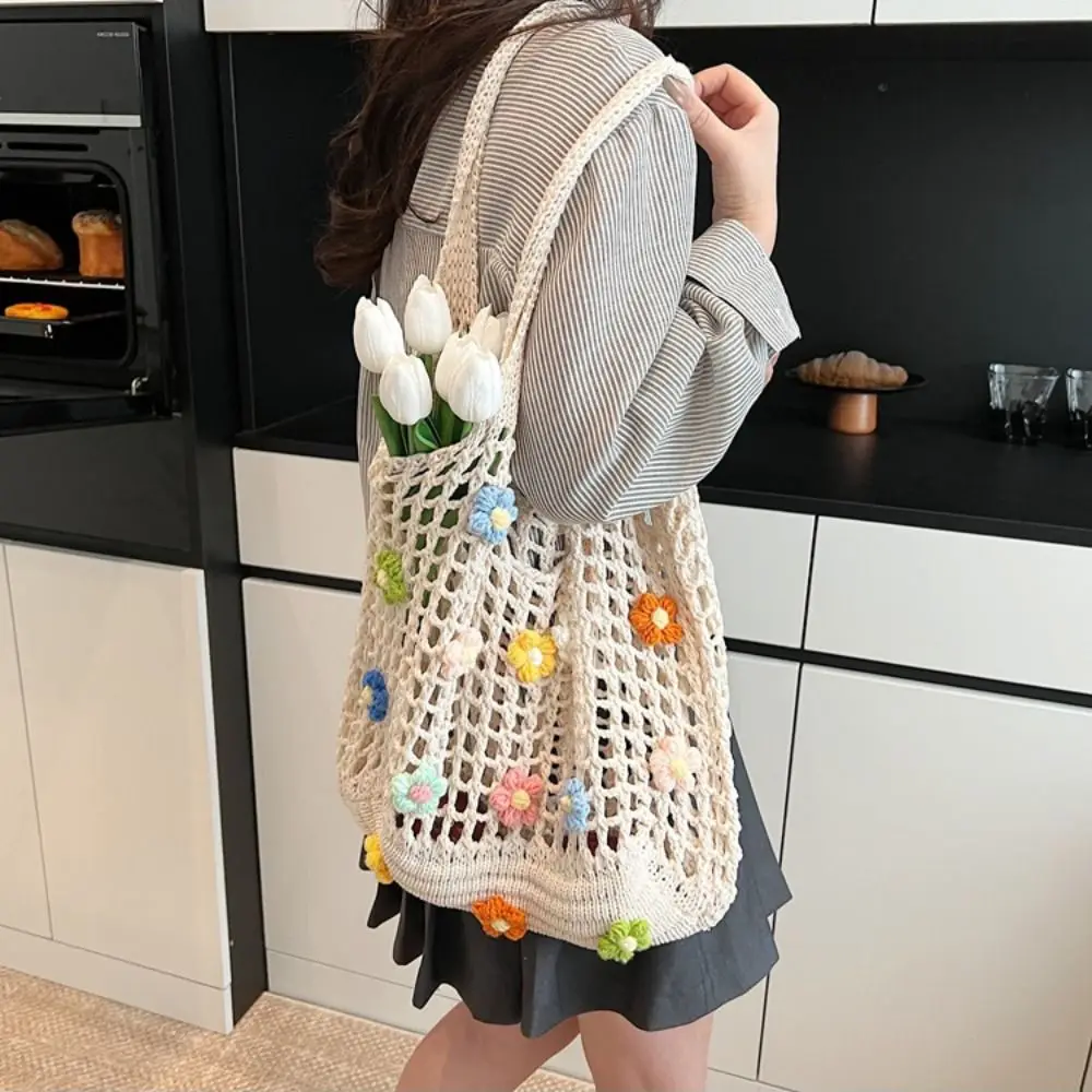 Hollow Out Flower Thread Woven Bag Beach Handbag Bohemian Style Beach Bag Large Capacity Tote Bag Hollow Shoulder Bag Girls
Hollow Out Flower Thread Woven Bag Beach Handbag Bohemian Style Beach Bag Large Capacity Tote Bag Hollow Shoulder Bag Girls