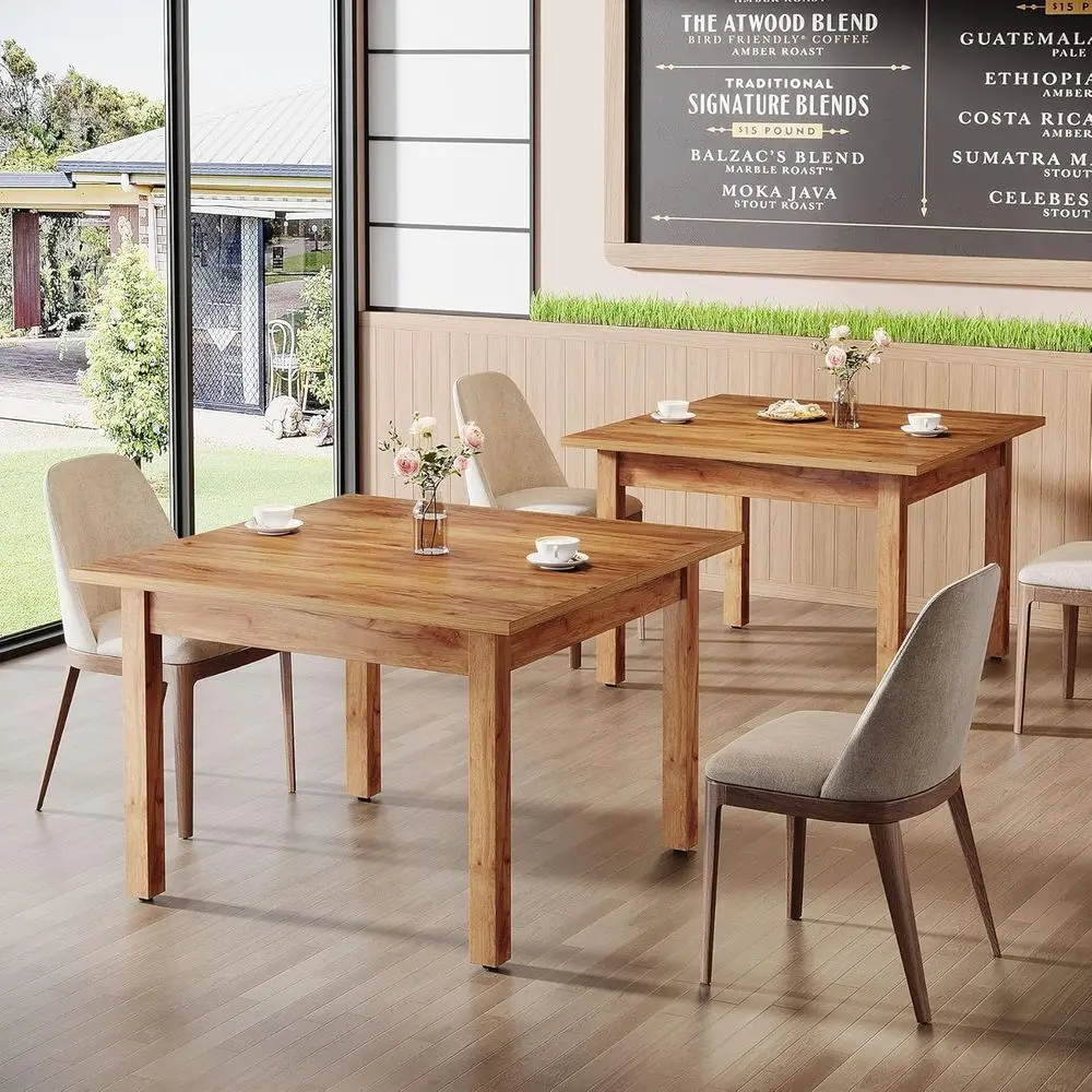 Rustic Brown Square Dining Table Set for 2-6 People, Solid Wood Legs, Suitable for Kitchens and Bakeries
Rustic Brown Square Dining Table Set for 2-6 People, Solid Wood Legs, Suitable for Kitchens and Bakeries