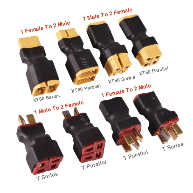 1Pc XT60 T Parallel/Series Connectors 1 Female to 2 Male / 1 Male to 2 Female Plug For RC Model Lipo Battery ESC Adapter Parts
1Pc XT60 T Parallel/Series Connectors 1 Female to 2 Male / 1 Male to 2 Female Plug For RC Model Lipo Battery ESC Adapter Parts