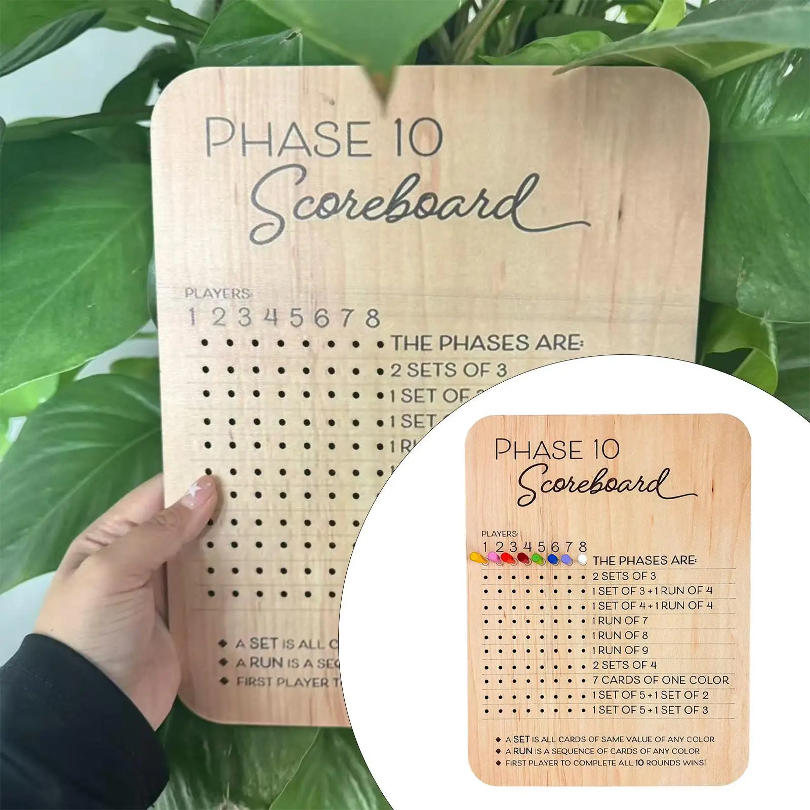 Phase Ten Score Sheets ,Table Board Card Game Accessories, Classic Multifunction Wood Phase Ten Scoreboard for Board Card Games
Phase Ten Score Sheets ,Table Board Card Game Accessories, Classic Multifunction Wood Phase Ten Scoreboard for Board Card Games