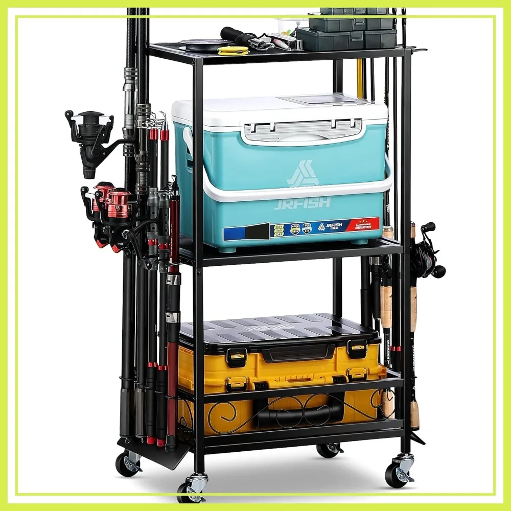 Fishing Rod Holder for 10 Rods - Adjustable Height Fishing Pole Rack, Garage Storage Organizer
Fishing Rod Holder for 10 Rods - Adjustable Height Fishing Pole Rack, Garage Storage Organizer
