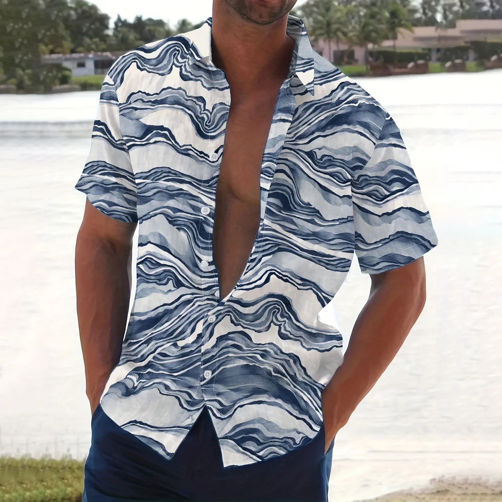 Men's 3D Print Splashing Ink Contrast Color Hawaiian Beach Outdoor Shirt Men's Short Sleeve Lapel Shirt Business Simple Clothing 
Men's 3D Print Splashing Ink Contrast Color Hawaiian Beach Outdoor Shirt Men's Short Sleeve Lapel Shirt Business Simple Clothing