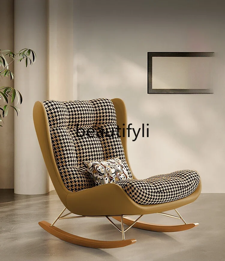 Italian minimalist rocking chair light luxury balcony leisure lazy recliner single sofa
Italian minimalist rocking chair light luxury balcony leisure lazy recliner single sofa