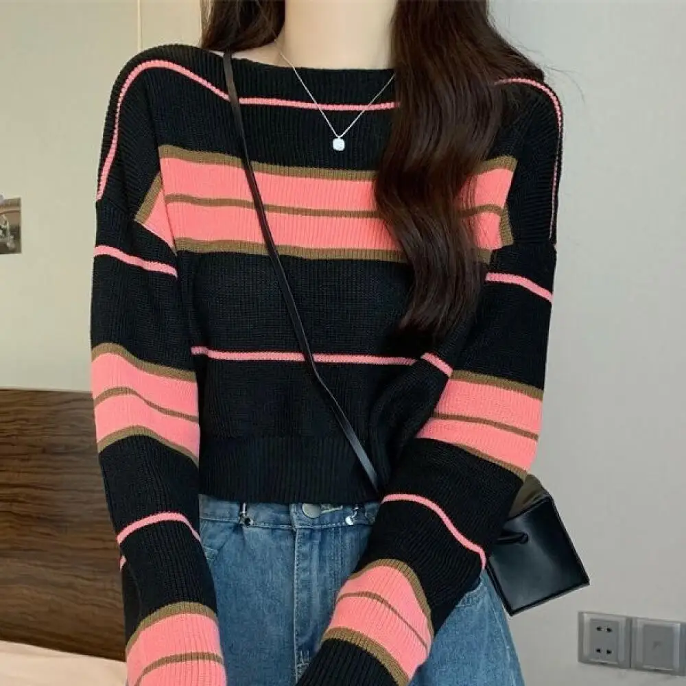 Женский пуловер в стиле Y2K, мягкий вязаный свитер в полоску, топ, женская одежда, с длинным рукавом, повседневный, осенне-зимний, уютный.
Женский пуловер в стиле Y2K, мягкий вязаный свитер в полоску, топ, женская одежда, с длинным рукавом, повседневный, осенне-зимний, уютный.