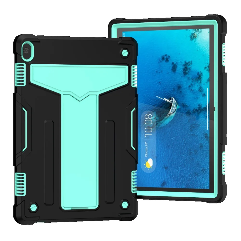 Anti-drop tablet case for Lenovo Tab M10(TB-X605F/X505F), built-in T-shaped stand, color-block design, full-wrap silicone case
Anti-drop tablet case for Lenovo Tab M10(TB-X605F/X505F), built-in T-shaped stand, color-block design, full-wrap silicone case