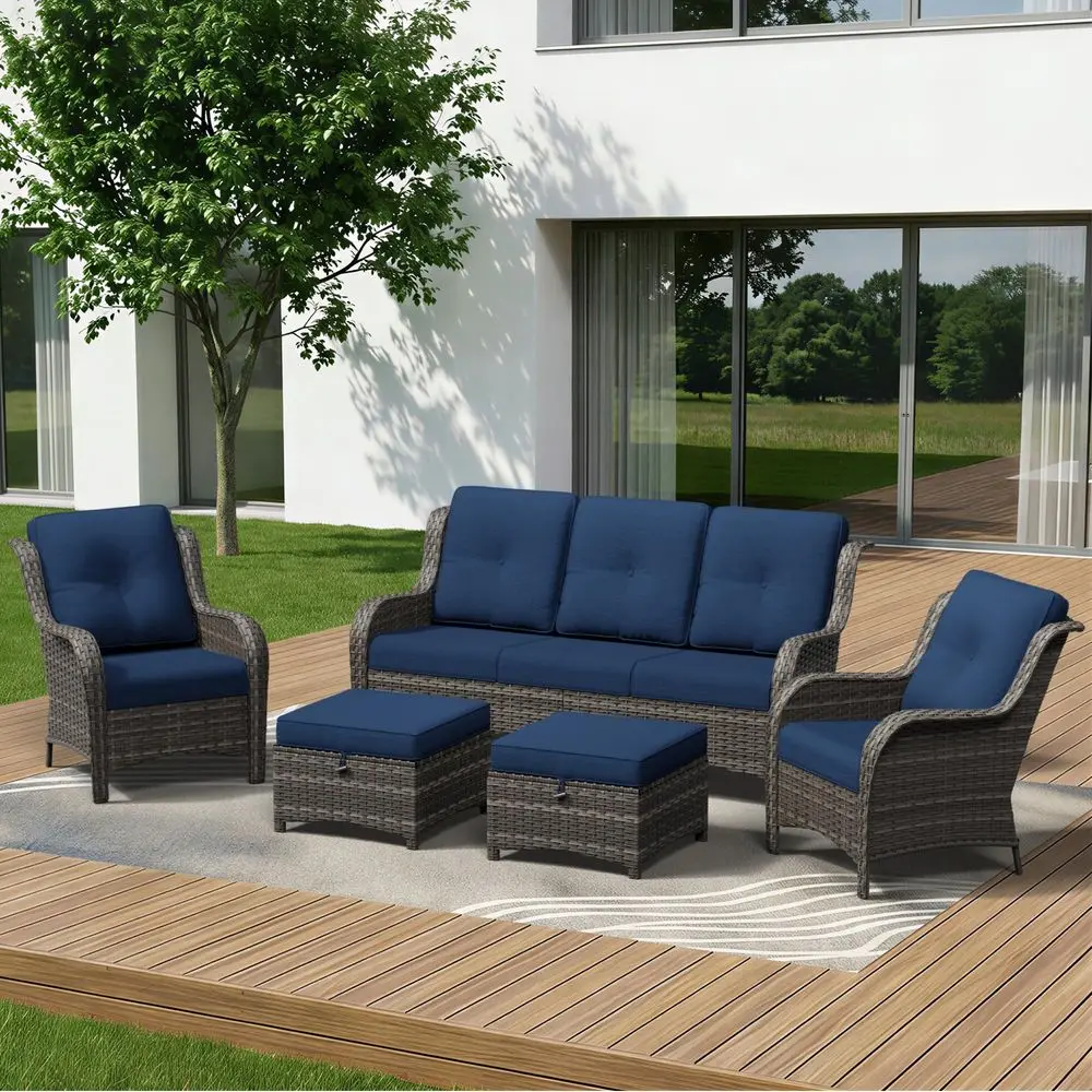 Piece Outdoor Wicker Patio Furniture Set, Patio Chairs Set with Thickened Olefin Cushions, High Back and Deep Seating, HandWove
Piece Outdoor Wicker Patio Furniture Set, Patio Chairs Set with Thickened Olefin Cushions, High Back and Deep Seating, HandWove
