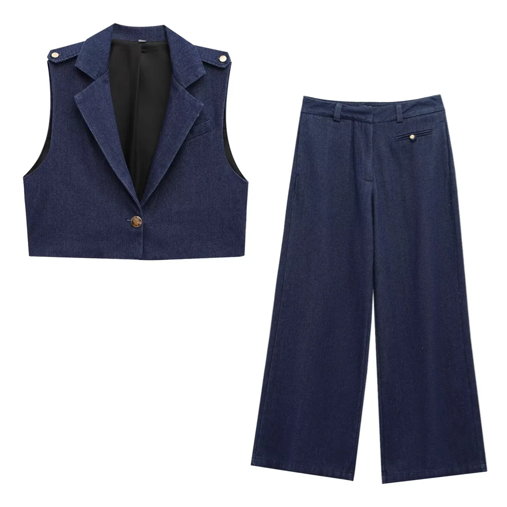 women's lapel simple short denim vest pants spring/summer new casual women's clothing
women's lapel simple short denim vest pants spring/summer new casual women's clothing