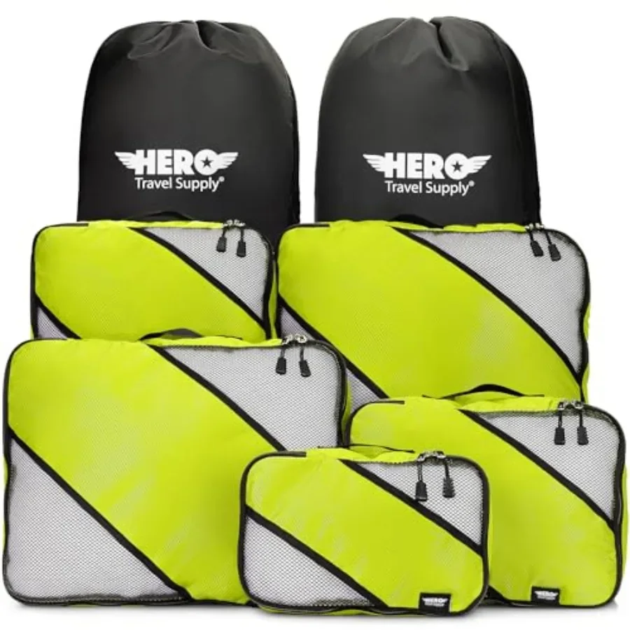 Travel packing cubes set 5 pcs for carry-on, airplane, road trip: nylon fabric, black color, compression design with dual-zippe
Travel packing cubes set 5 pcs for carry-on, airplane, road trip: nylon fabric, black color, compression design with dual-zippe