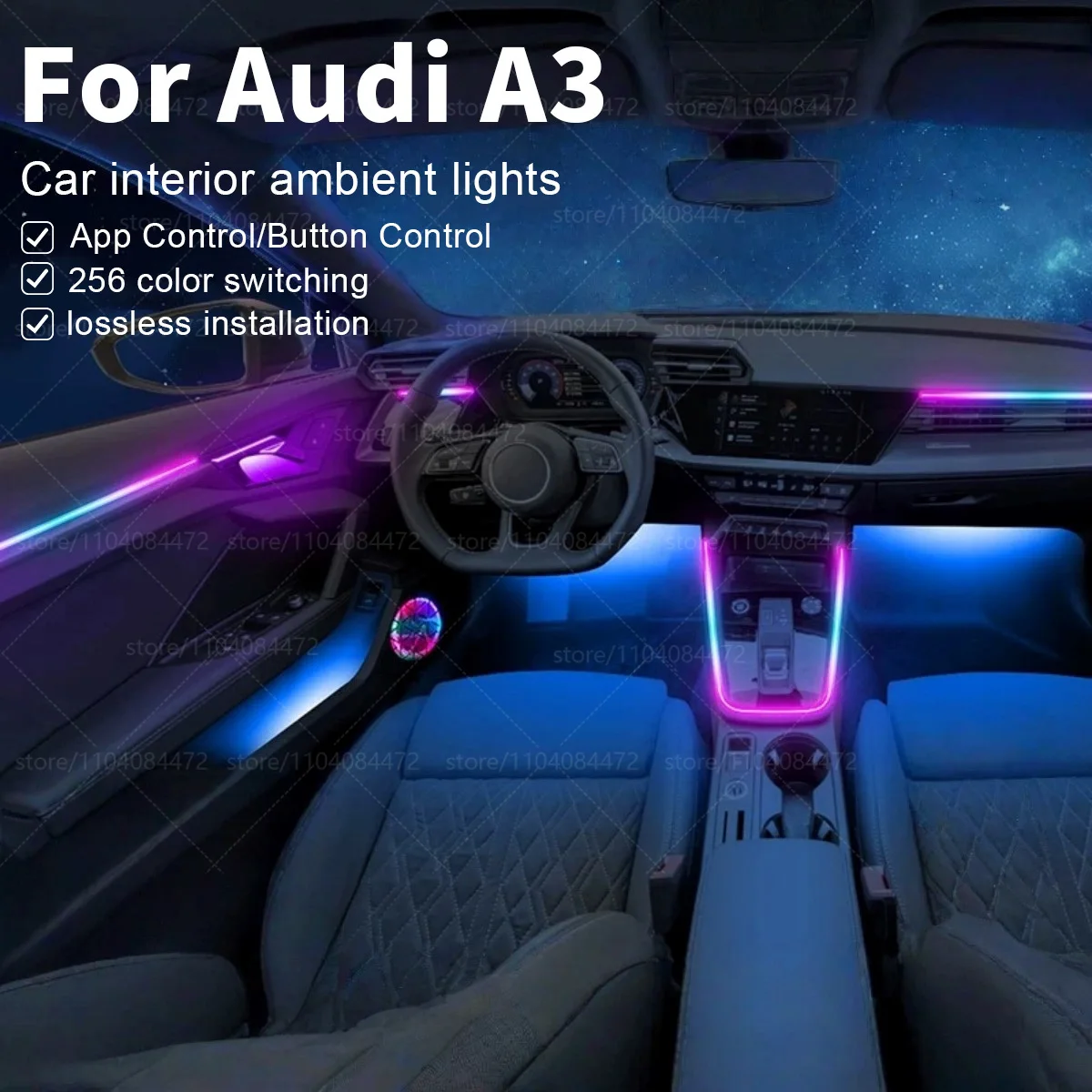 Для Audi A3 8L/8P 22in1 RGB салон автомобиля акриловые автомобильные окружающие освещение RGB скрытая акриловая полоса украшения атмосфера аксессуары 
Для Audi A3 8L/8P 22in1 RGB салон автомобиля акриловые автомобильные окружающие освещение RGB скрытая акриловая полоса украшения атмосфера аксессуары