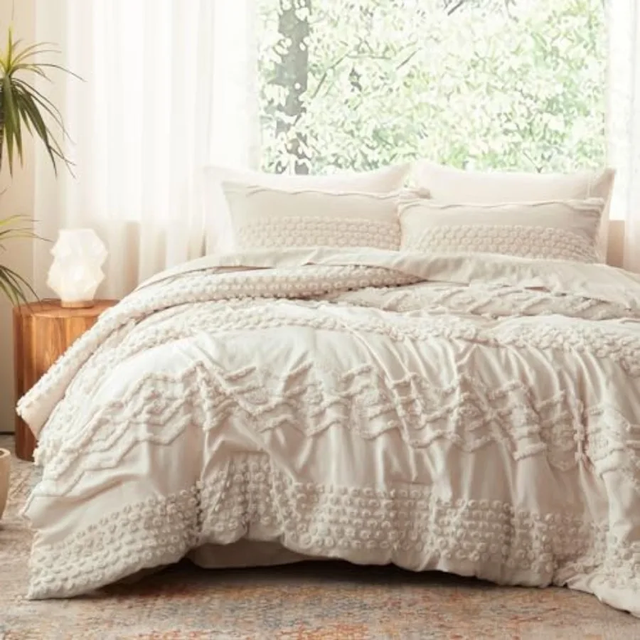 Tufted Comforter Set Size 3 Pieces Boho Shabby Chic Comforter Farmhouse Embroidery Bedding Set Soft Comforter for All Seasons 9
Tufted Comforter Set Size 3 Pieces Boho Shabby Chic Comforter Farmhouse Embroidery Bedding Set Soft Comforter for All Seasons 9