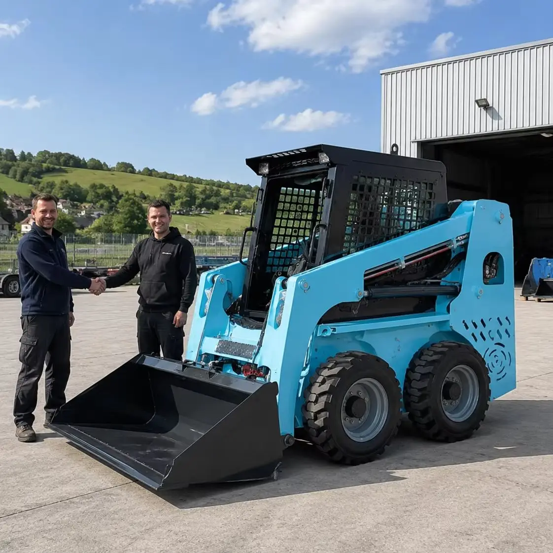Custom Wheel Skid Steer Loader for Paper Packaging Factory Material Handling CE Euro 5 Compact Machine
Custom Wheel Skid Steer Loader for Paper Packaging Factory Material Handling CE Euro 5 Compact Machine