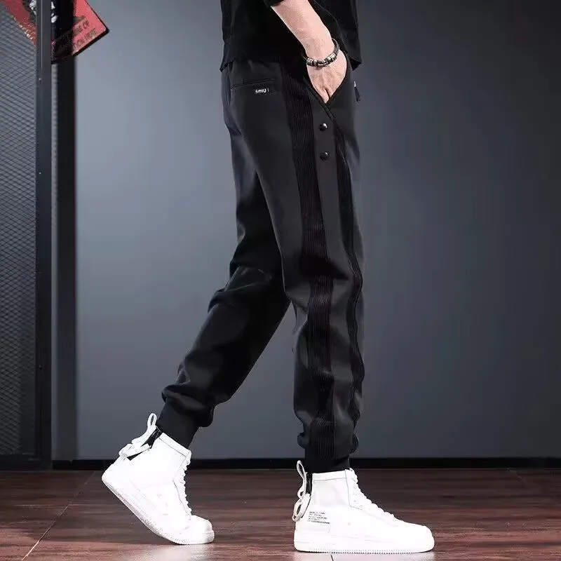 High-End Men's Casual Trousers Drawstring Loose Fit Running Pants Easy Care Black Versatile Sweatpants Youthful Urban Style
High-End Men's Casual Trousers Drawstring Loose Fit Running Pants Easy Care Black Versatile Sweatpants Youthful Urban Style