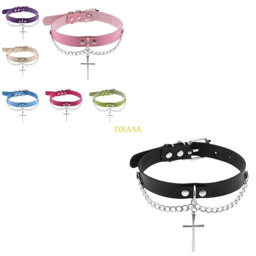 DXAA Punk Leather Choker Necklace Sexy Metal Chain Collar Neckband Gothic Collarbone Chain Necklace Collar for Women
DXAA Punk Leather Choker Necklace Sexy Metal Chain Collar Neckband Gothic Collarbone Chain Necklace Collar for Women