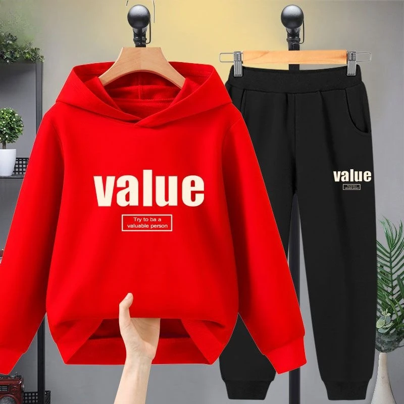 Children's minimalist letter printed pattern sports hooded top+sports pants, suitable for daily travel
Children's minimalist letter printed pattern sports hooded top+sports pants, suitable for daily travel