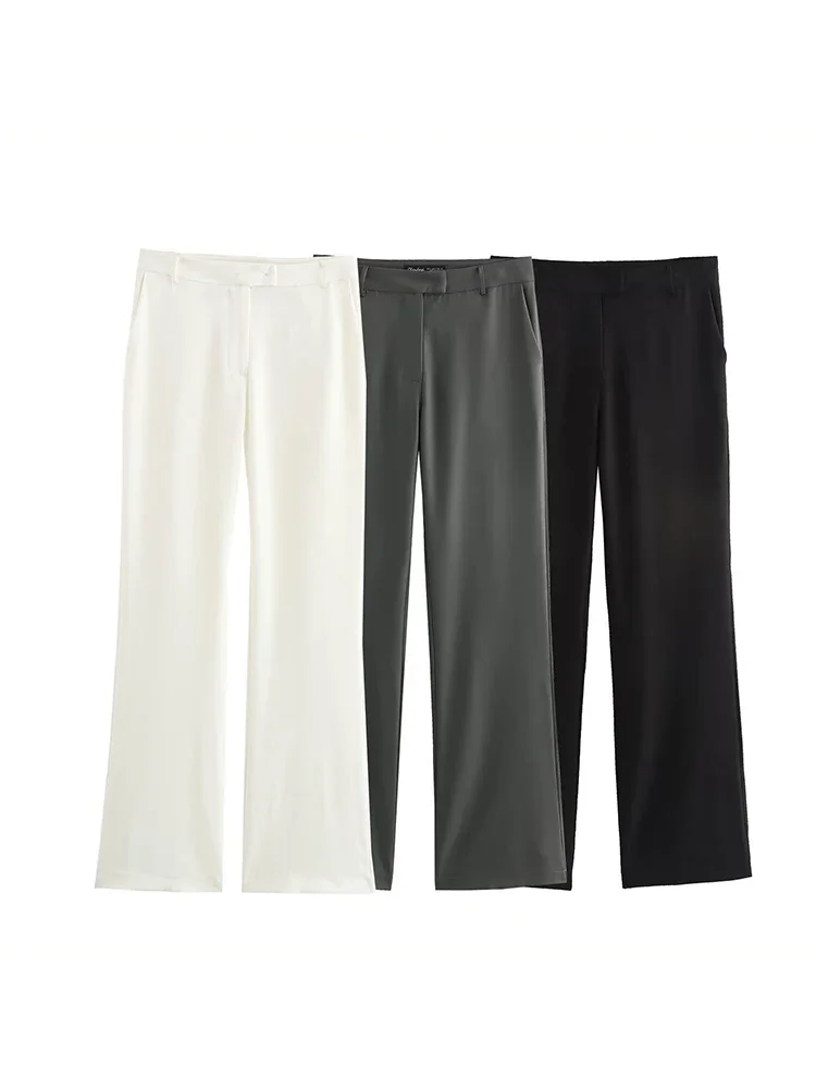 Willshela Women Fashion Solid Front Zipper Straight Flare Pants Vintage High Waist Full Length Female Chic Lady Trousers
Willshela Women Fashion Solid Front Zipper Straight Flare Pants Vintage High Waist Full Length Female Chic Lady Trousers