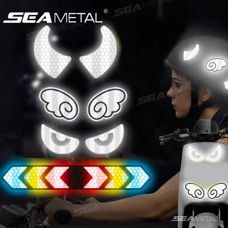 SEAMETAL Reflective Stickers Motorcycle Helmet Decal Arrows Eyes Wings Devil Horns Waterproof Night Warning Sign Helmet Sticker 
SEAMETAL Reflective Stickers Motorcycle Helmet Decal Arrows Eyes Wings Devil Horns Waterproof Night Warning Sign Helmet Sticker