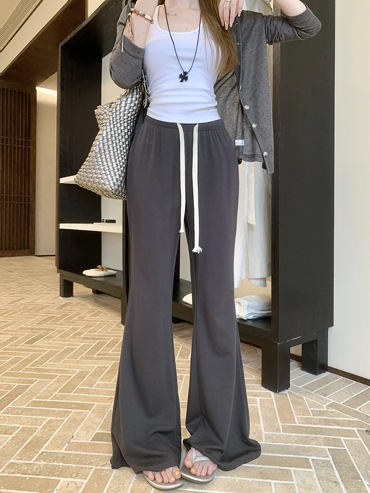 2026 New Drawstring Casual Pants Women's Summer Lazy Style Loose Simple Micro Flared Pants Chic High Waist Wide Leg Pants
2026 New Drawstring Casual Pants Women's Summer Lazy Style Loose Simple Micro Flared Pants Chic High Waist Wide Leg Pants