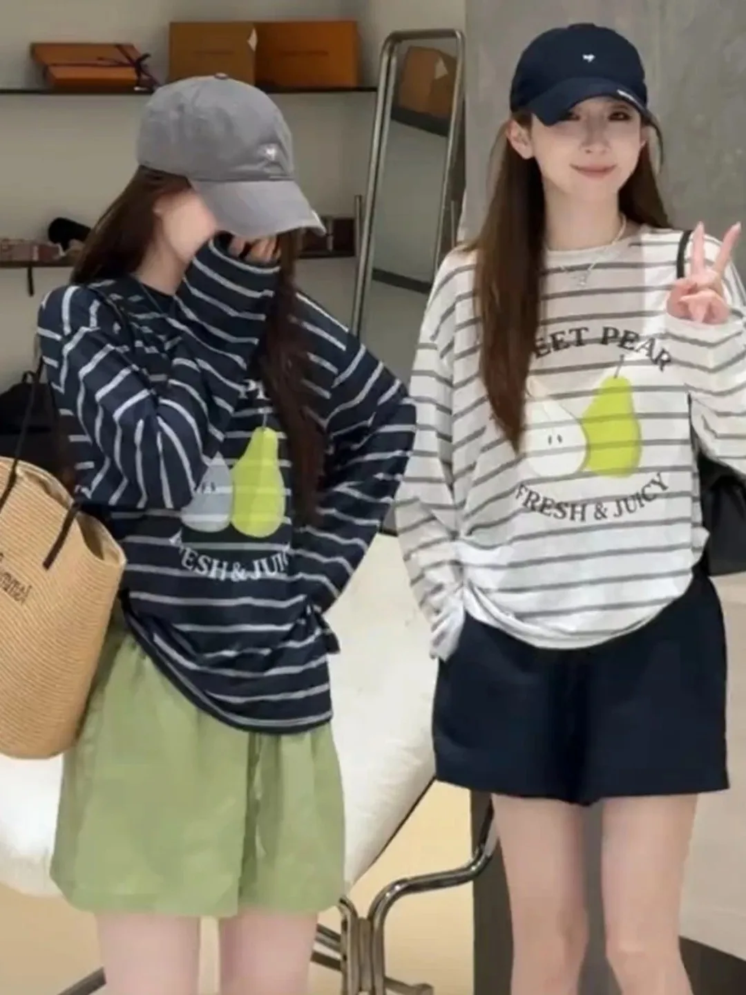 Korean Style Striped Print Long Sleeve T-Shirt Shorts Set Women's Slimming Thin Summer Fashionable Outfit Two-Piece Suit
Korean Style Striped Print Long Sleeve T-Shirt Shorts Set Women's Slimming Thin Summer Fashionable Outfit Two-Piece Suit