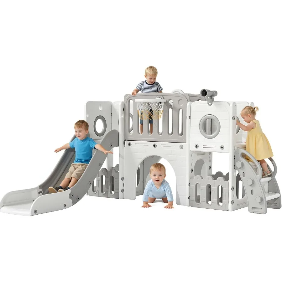 Игровой комплекс 9 в 1 для малышей: большая горка-лазалка с длинным спуском, телескопическим отсеком для хранения, закрытыми ступеньками, для игр в помещении и на улице
Игровой комплекс 9 в 1 для малышей: большая горка-лазалка с длинным спуском, телескопическим отсеком для хранения, закрытыми ступеньками, для игр в помещении и на улице