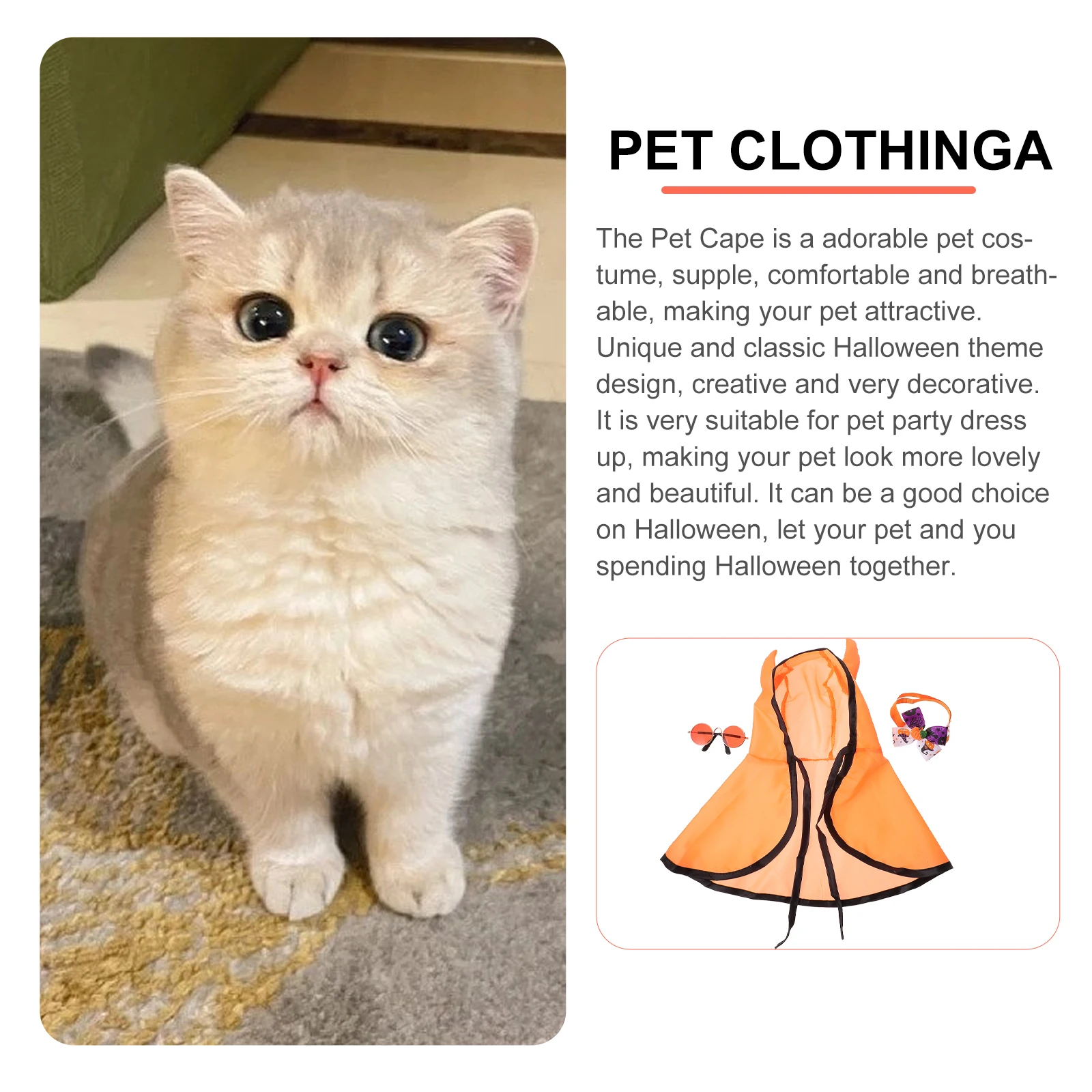 1 set Halloween Costume Set Soft Cloak Collar Pet Glasses Bow Cat Horn Cosplay Props Dog Accessories for Theme Parties
1 set Halloween Costume Set Soft Cloak Collar Pet Glasses Bow Cat Horn Cosplay Props Dog Accessories for Theme Parties