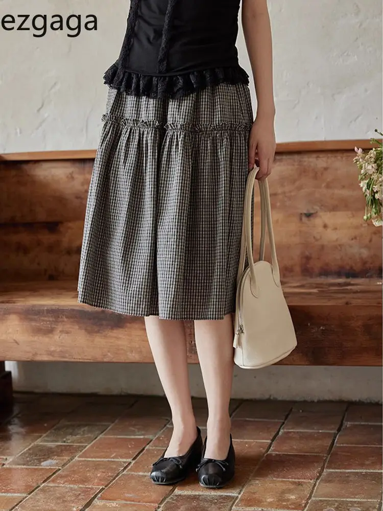 Ezgaga Skirts Women Elegant Sweet High Waist Plaid High Waist Summer Fashion Vintage Preppy Style Skirt Female Casual Chic
Ezgaga Skirts Women Elegant Sweet High Waist Plaid High Waist Summer Fashion Vintage Preppy Style Skirt Female Casual Chic