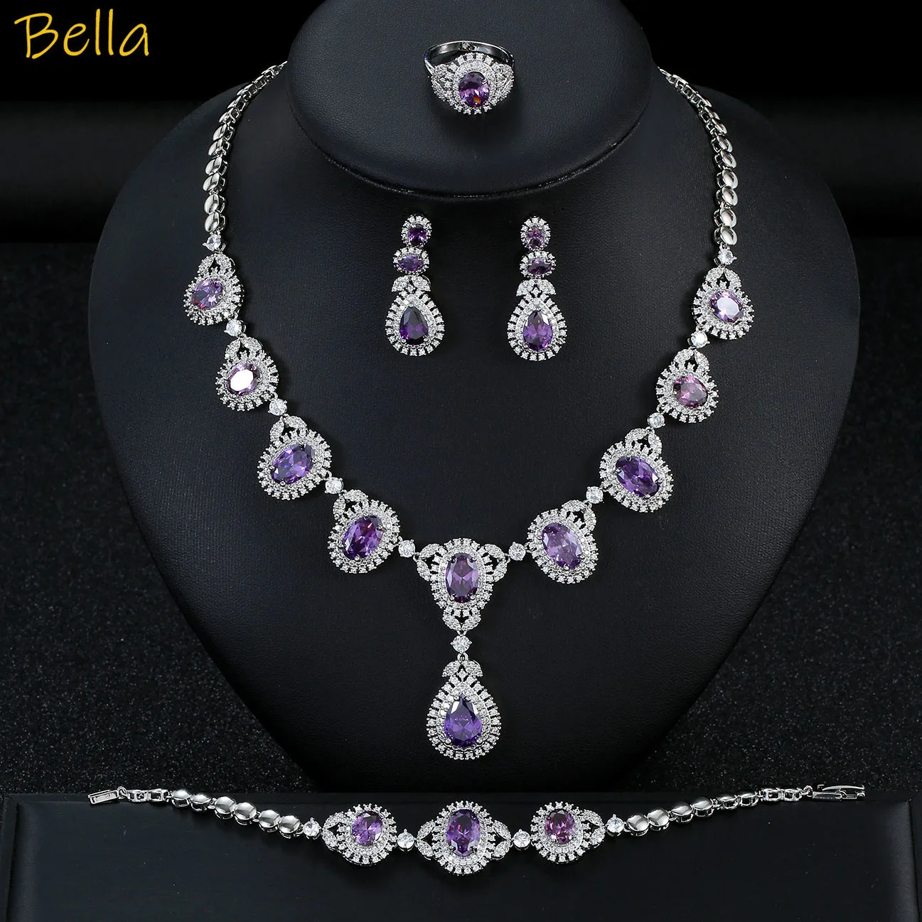 luxury jewelry set 4pcs necklace earrings ring bracelet zirconia green blue purple water drop pendnat wedding party jewelry sets
luxury jewelry set 4pcs necklace earrings ring bracelet zirconia green blue purple water drop pendnat wedding party jewelry sets